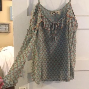 Boutique bought sheer open shoulder top